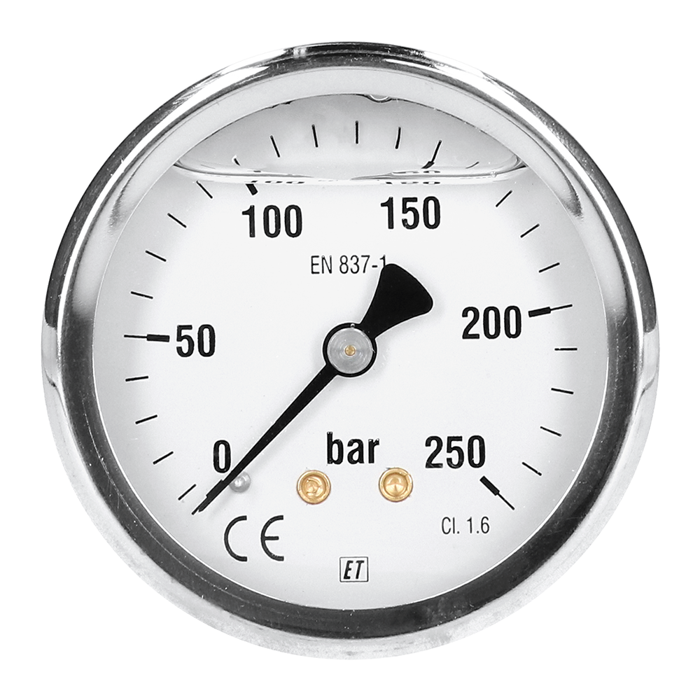 Manometer glycerine gevuld, achteraansluiting