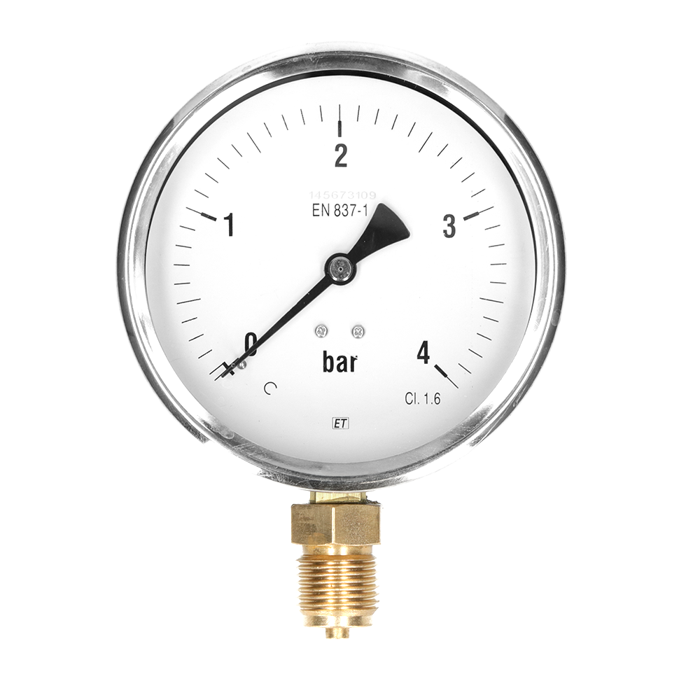 Manometer glycerine gevuld, onderaansluiting