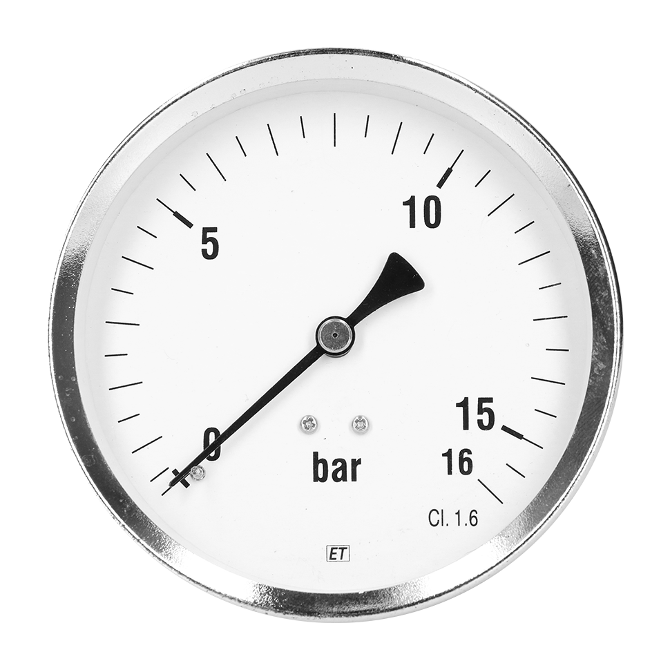 Manometer droog, achteraansluiting
