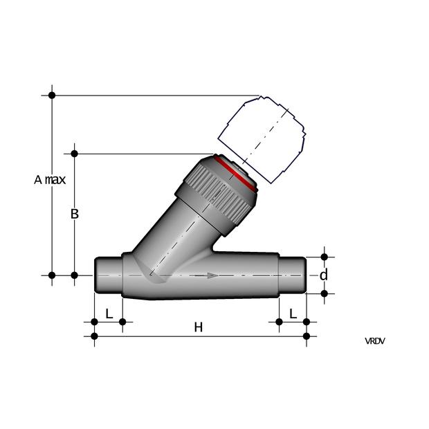 VRDV16E PVC-U FIP TERUGSLAGKLEP  VRDV