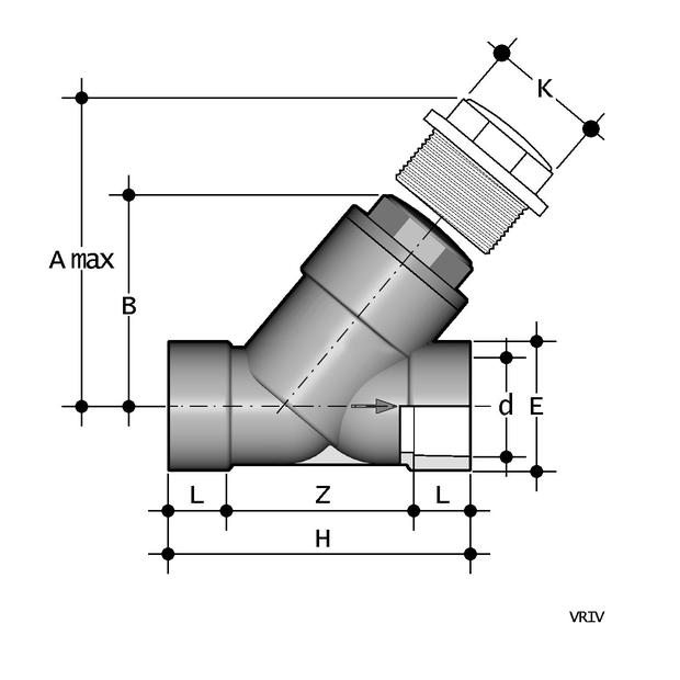 VRIV110E PVC-U FIP TERUGSLAGKLEP  VRIV